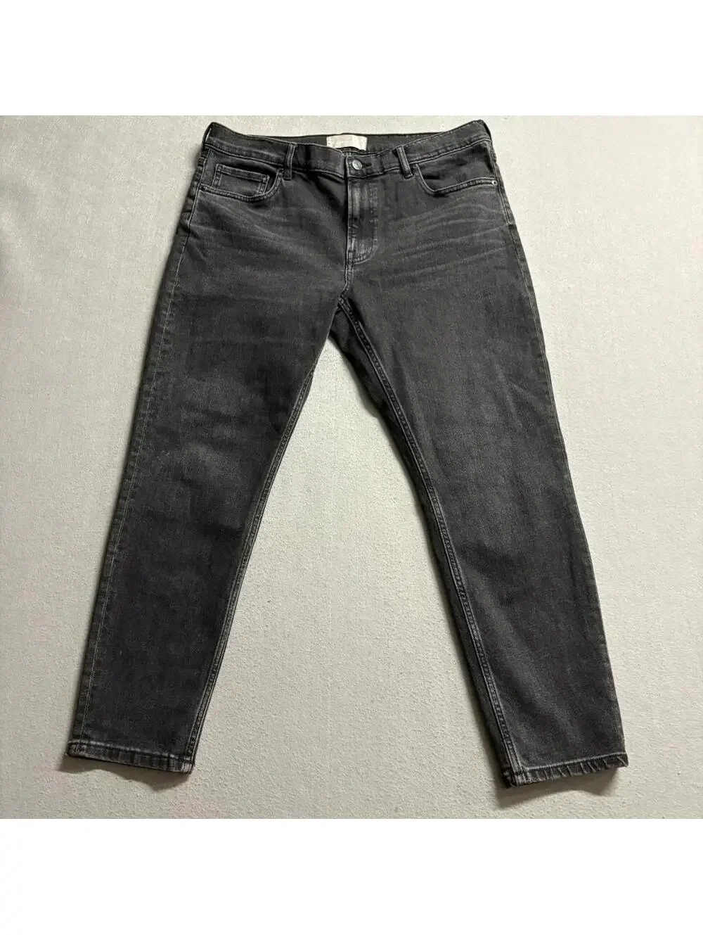 Everlane Jeans Mens 32 Ankle Black Denim Mid Rise Stretch Slim Straight